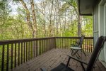Deck with quiet wooded view